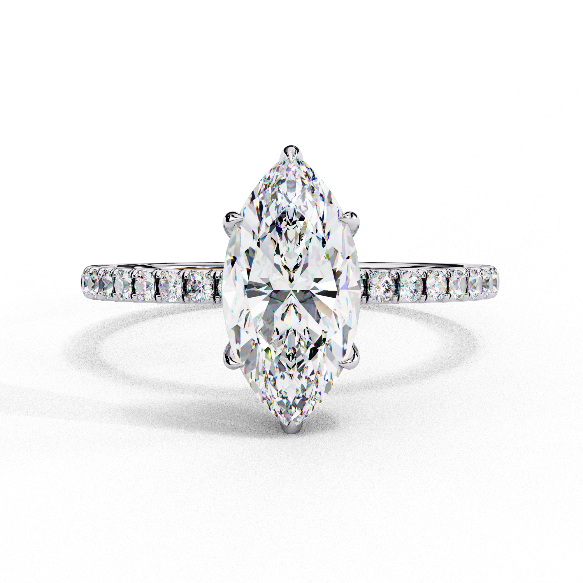 Sparkling Marquise Cut Engagement Ring