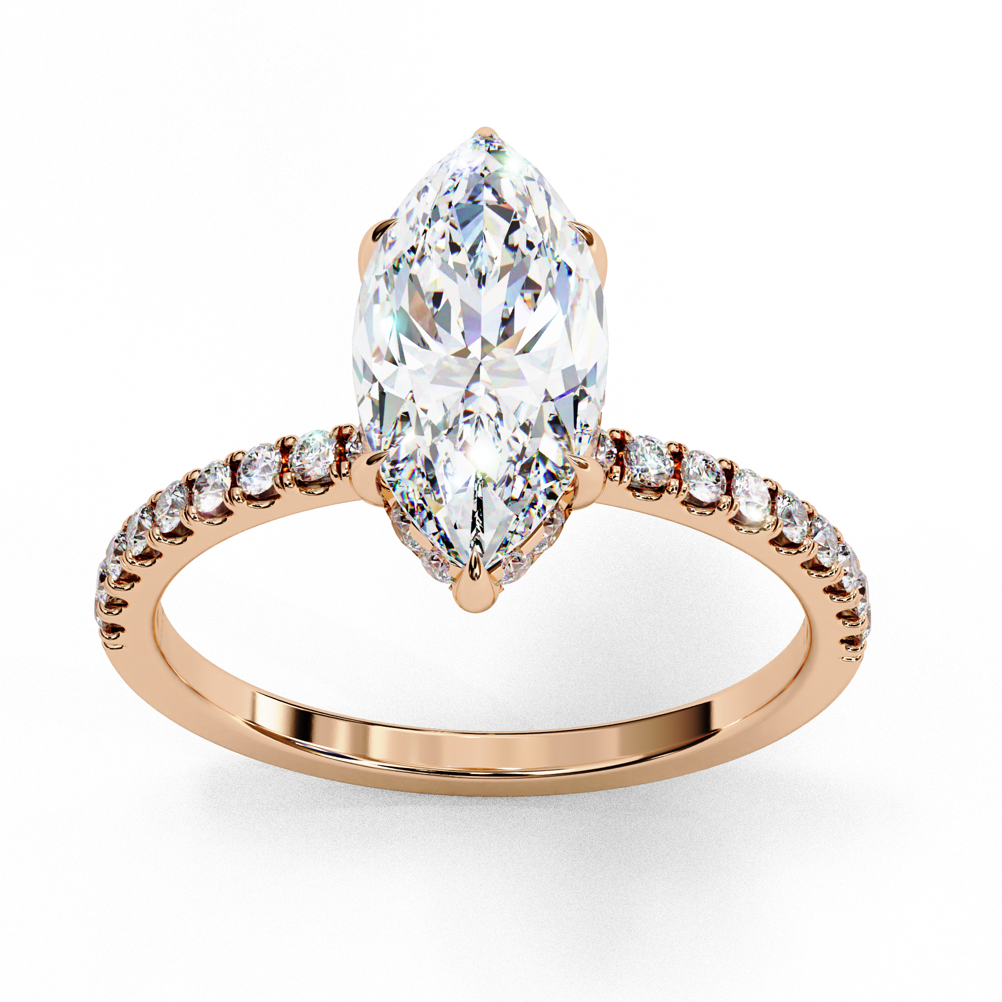 Sparkling Marquise Cut Engagement Ring