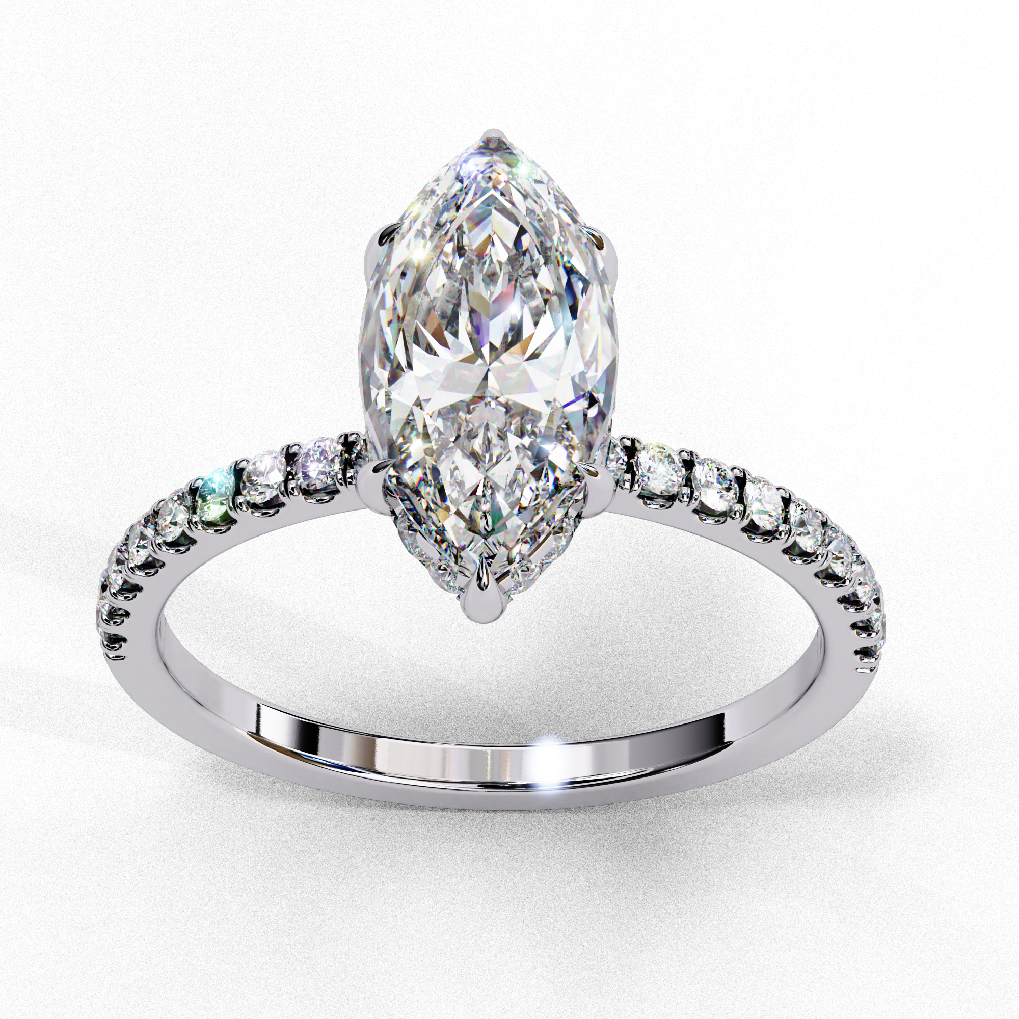 Sparkling Marquise Cut Engagement Ring