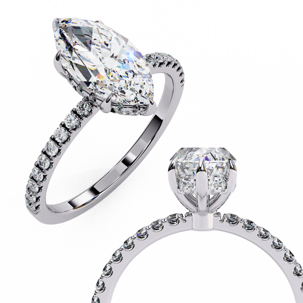 Sparkling Marquise Cut Engagement Ring
