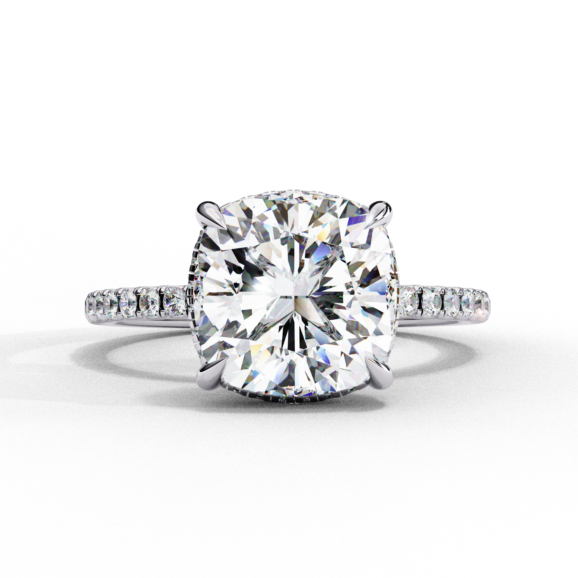 Eternal Glow-Cushion-Cut with Hidden Halo
