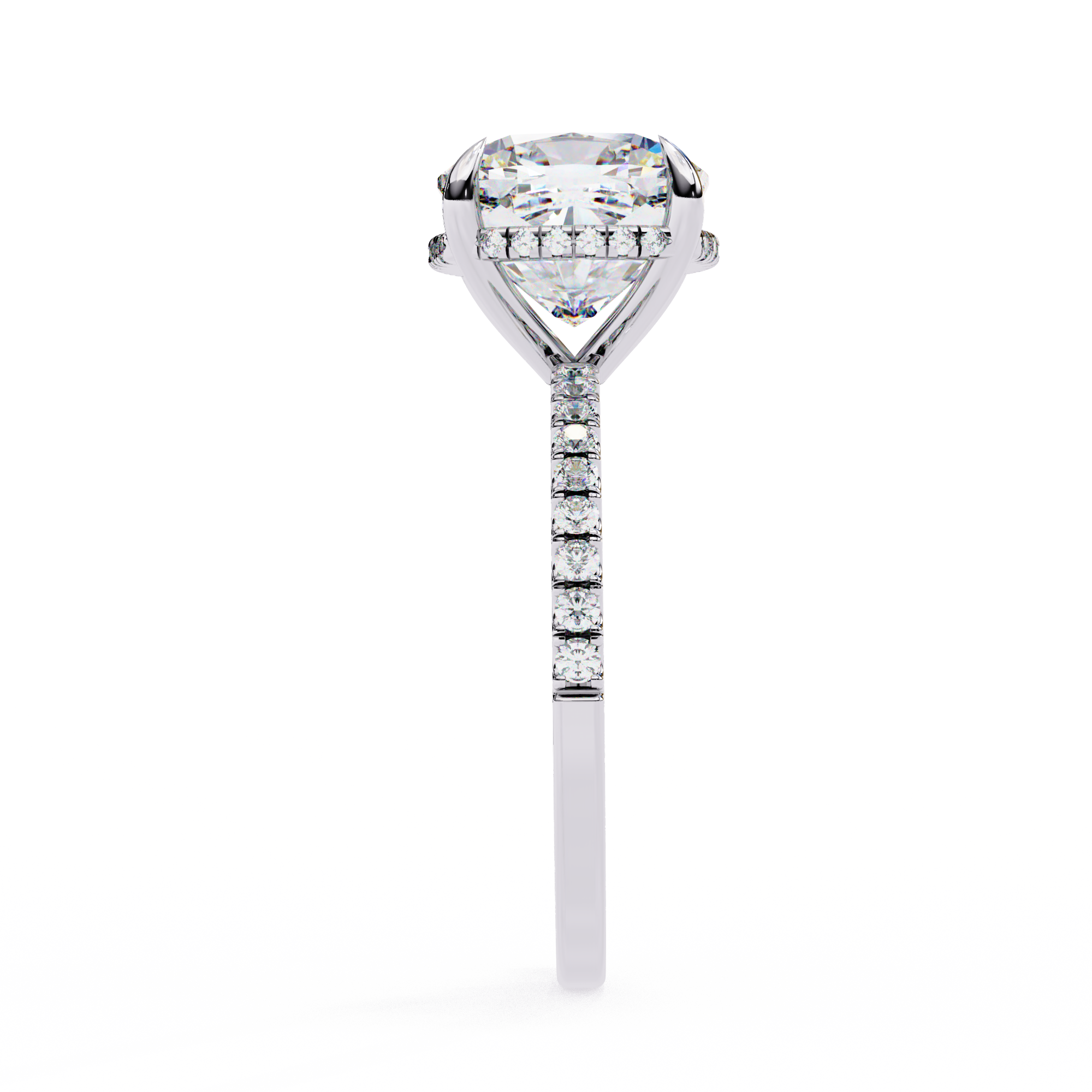 Eternal Glow-Cushion-Cut with Hidden Halo