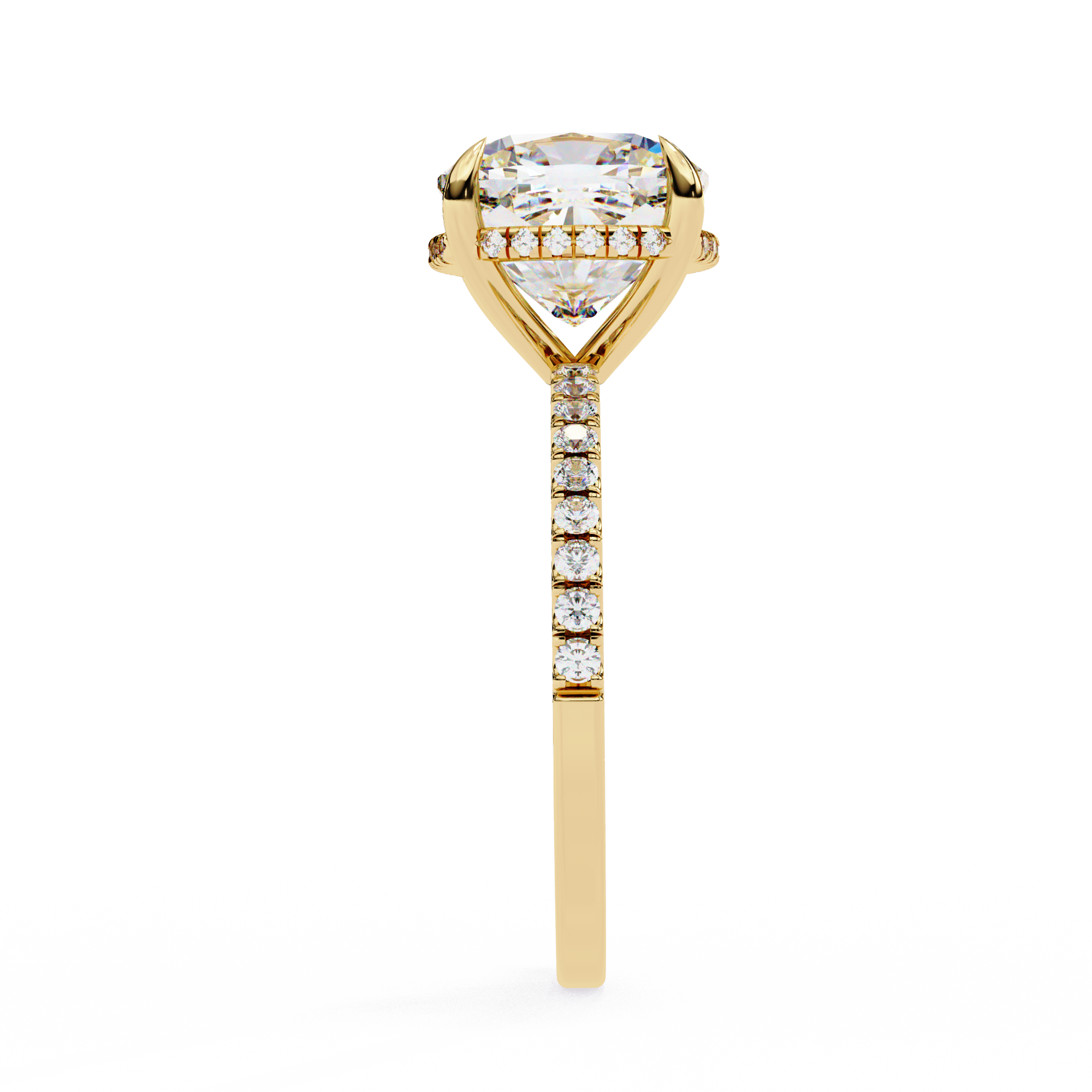 Eternal Glow-Cushion-Cut with Hidden Halo