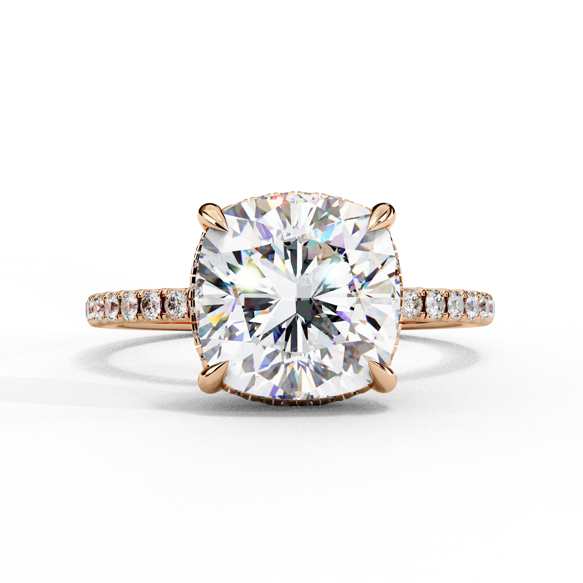 Eternal Glow-Cushion-Cut with Hidden Halo