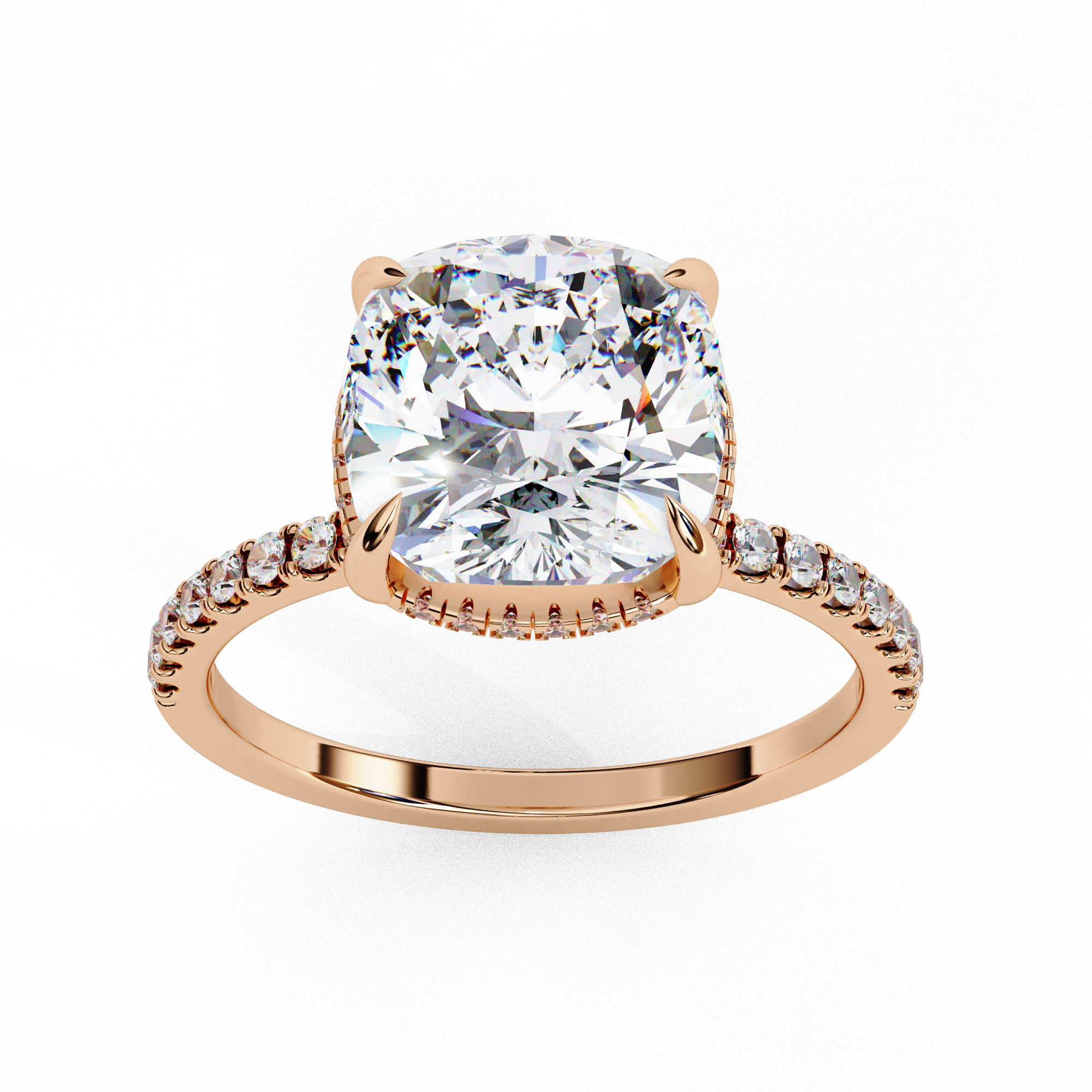 Eternal Glow-Cushion-Cut with Hidden Halo