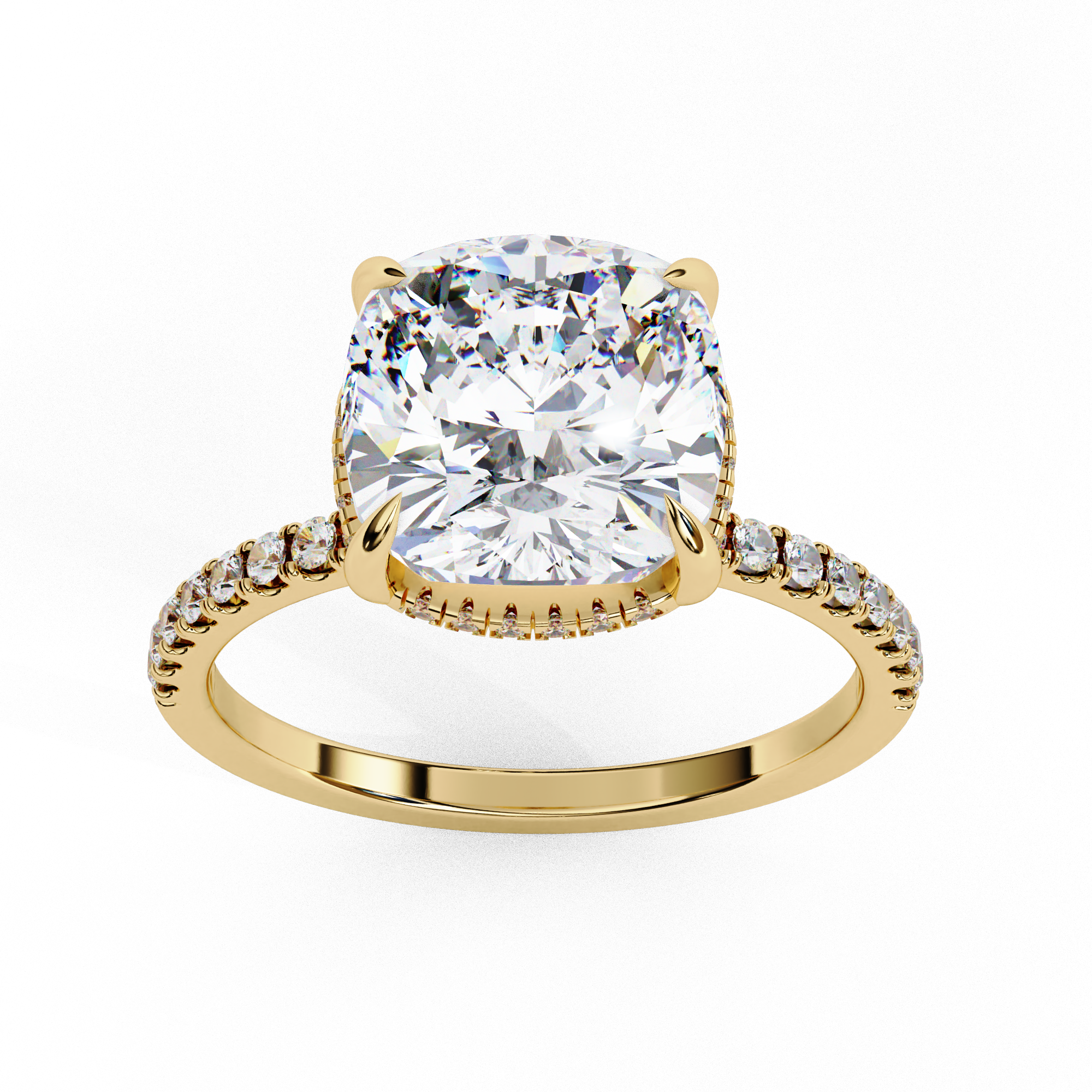 Eternal Glow-Cushion-Cut with Hidden Halo