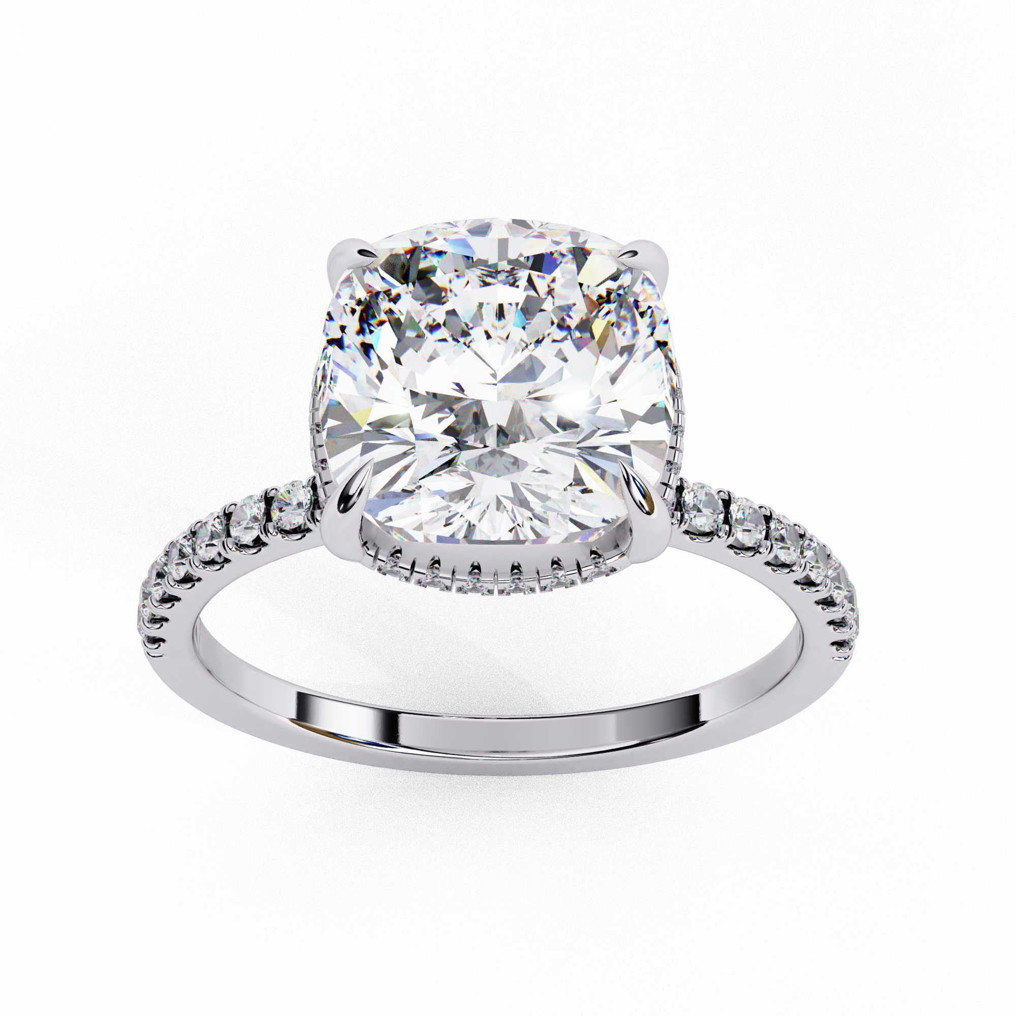 Eternal Glow-Cushion-Cut with Hidden Halo