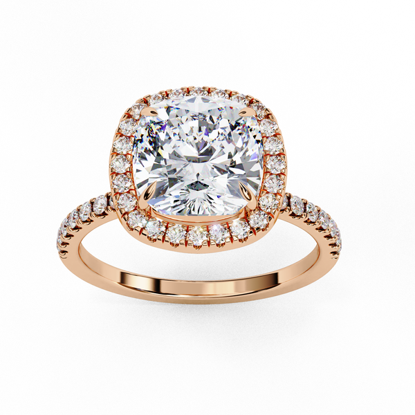 Designer Cushion Halo Diamond Ring