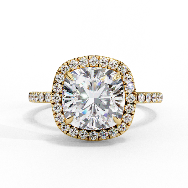 Designer Cushion Halo Diamond Ring