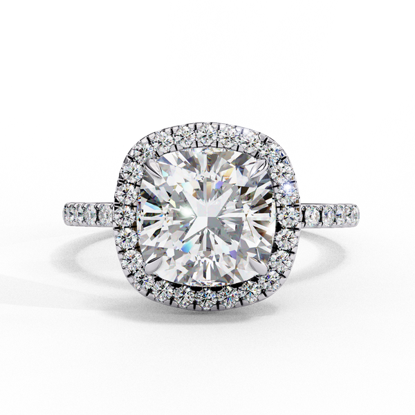 Designer Cushion Halo Diamond Ring