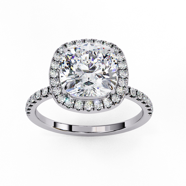 Designer Cushion Halo Diamond Ring
