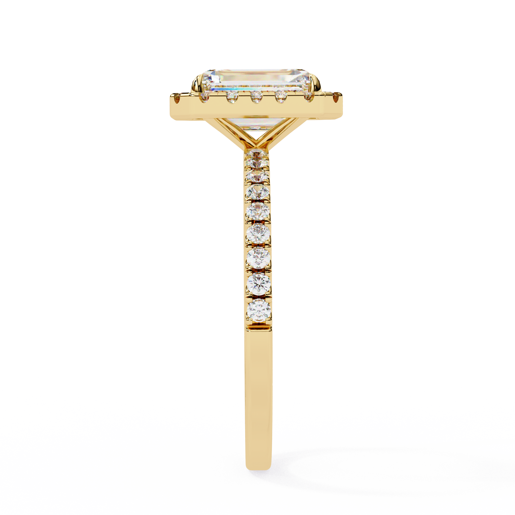 Mira Radiant-Cut Diamond Solitaire Ring with Halo