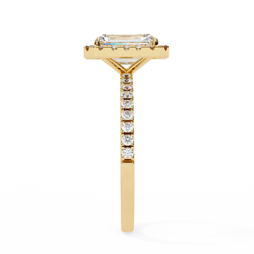 Mira Radiant-Cut Diamond Solitaire Ring with Halo