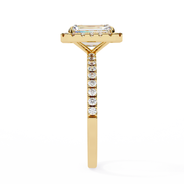 Mira Radiant-Cut Diamond Solitaire Ring with Halo