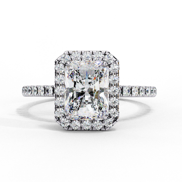 Mira Radiant-Cut Lab Grown Diamond Solitaire Ring with Halo