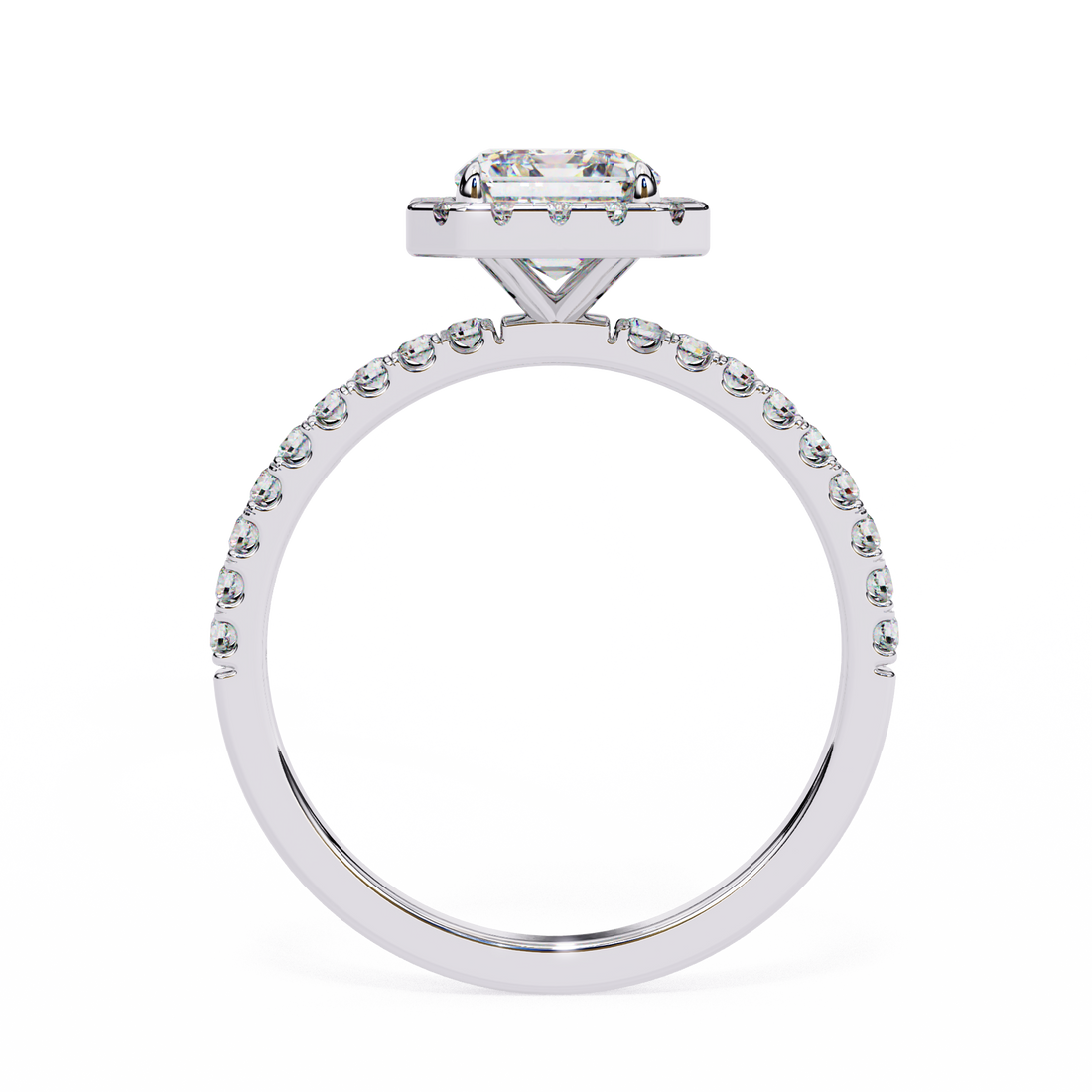 Mira Radiant-Cut Lab Grown Diamond Solitaire Ring with Halo