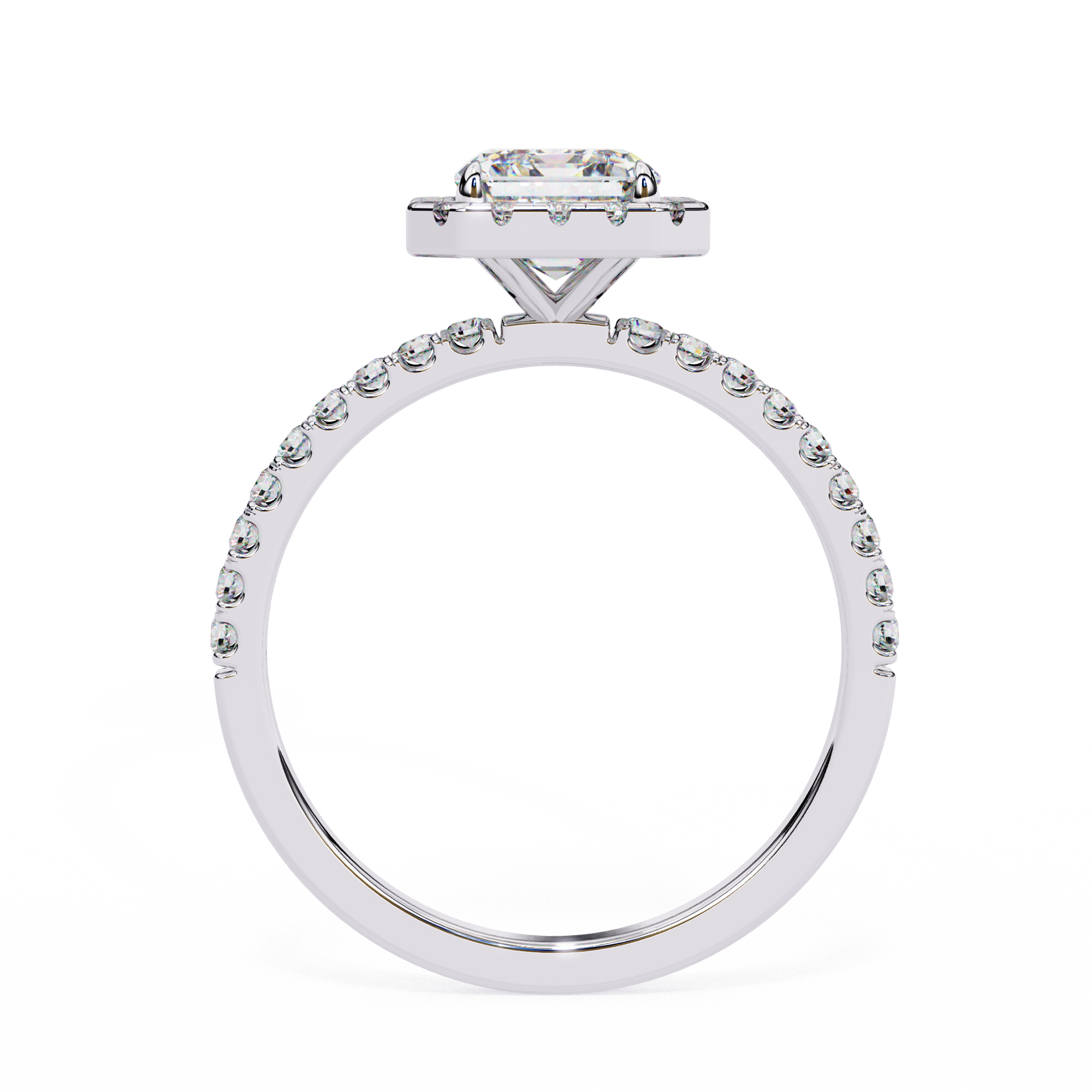 Mira Radiant-Cut Diamond Solitaire Ring with Halo