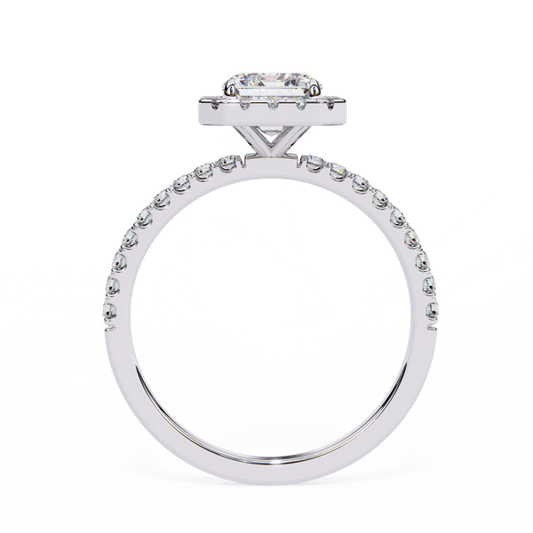 Mira Radiant-Cut Diamond Solitaire Ring with Halo