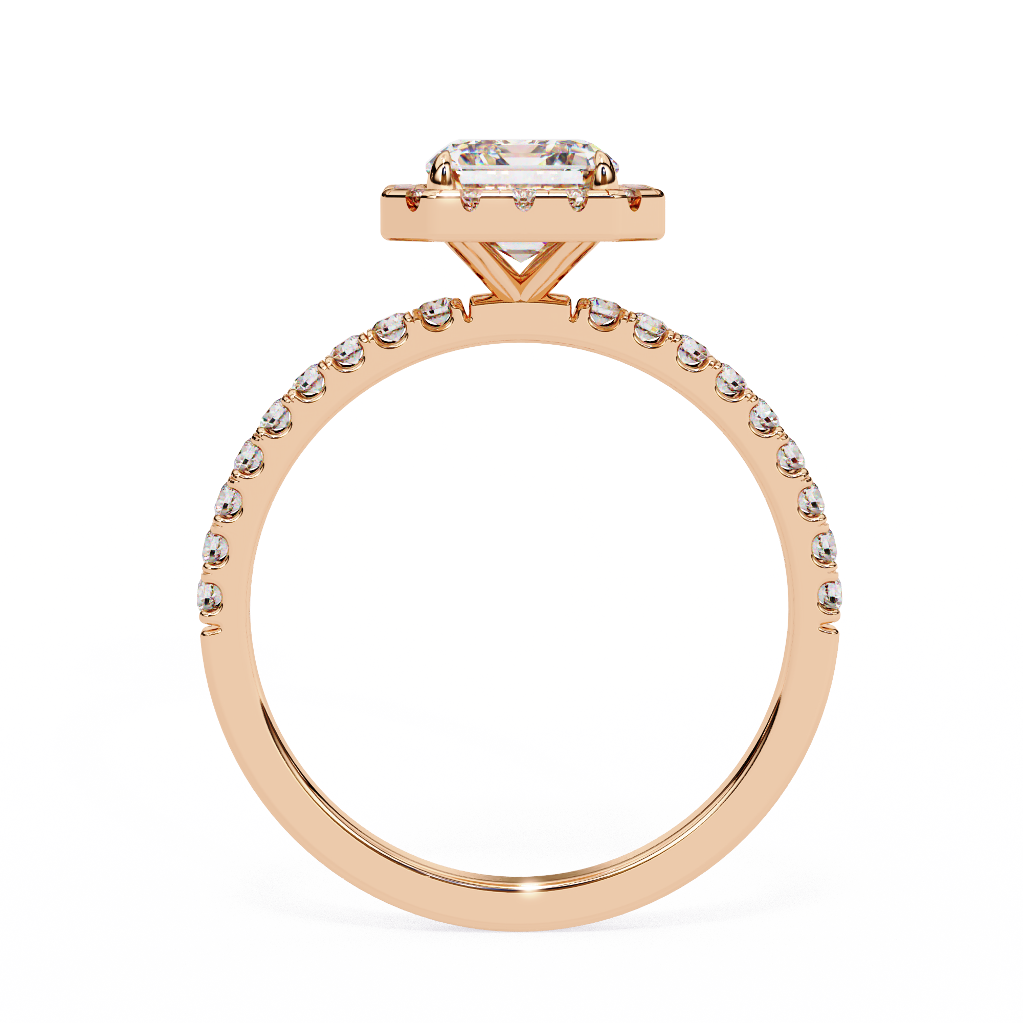 Mira Radiant-Cut Diamond Solitaire Ring with Halo