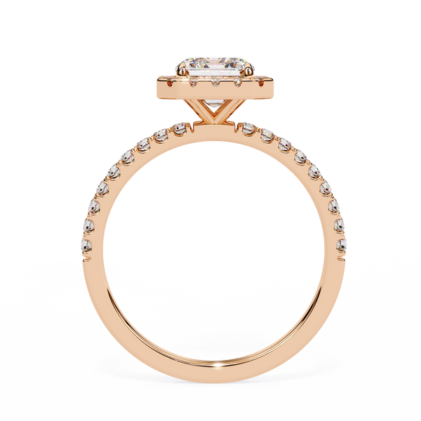 Mira Radiant-Cut Diamond Solitaire Ring with Halo