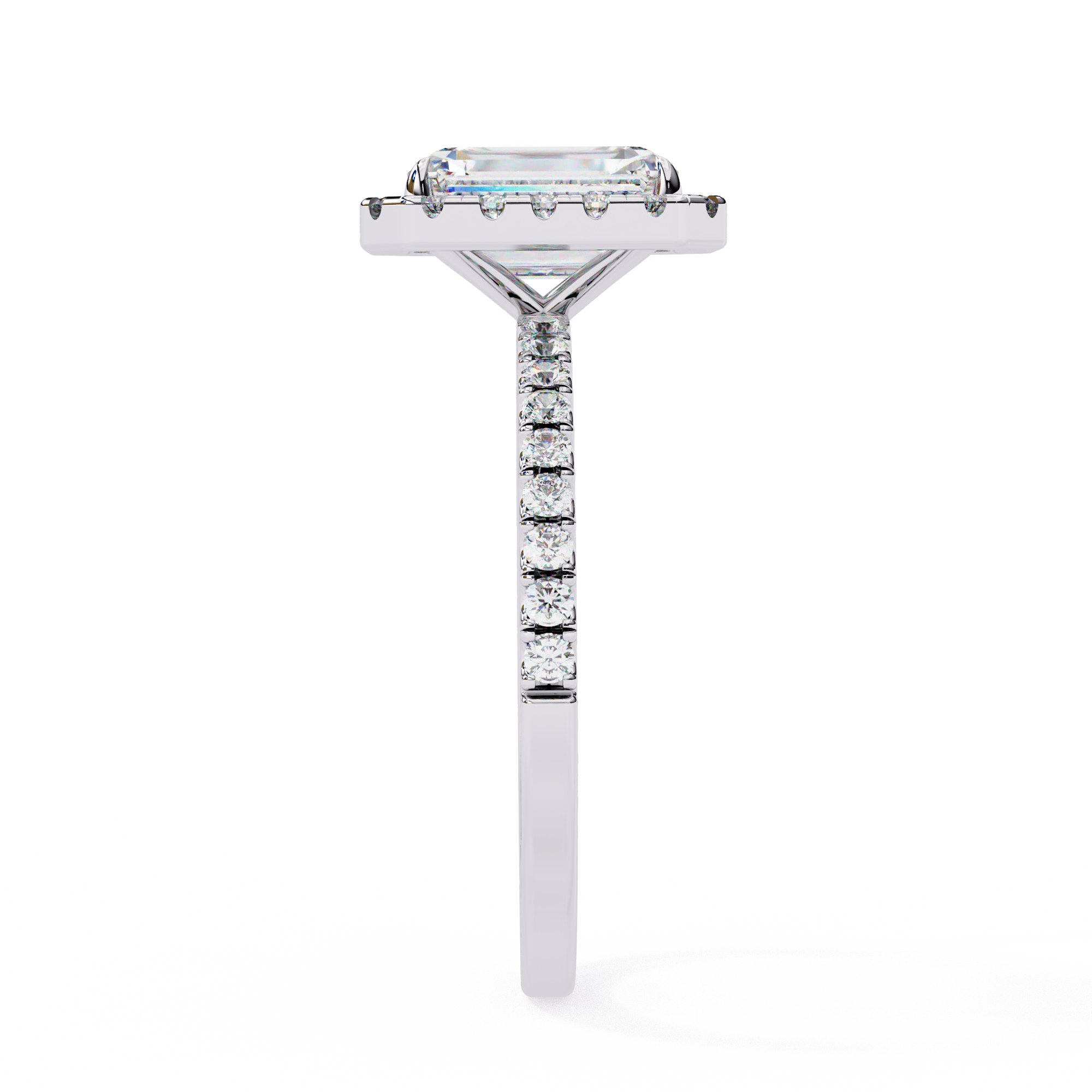 Mira Radiant-Cut Diamond Solitaire Ring with Halo