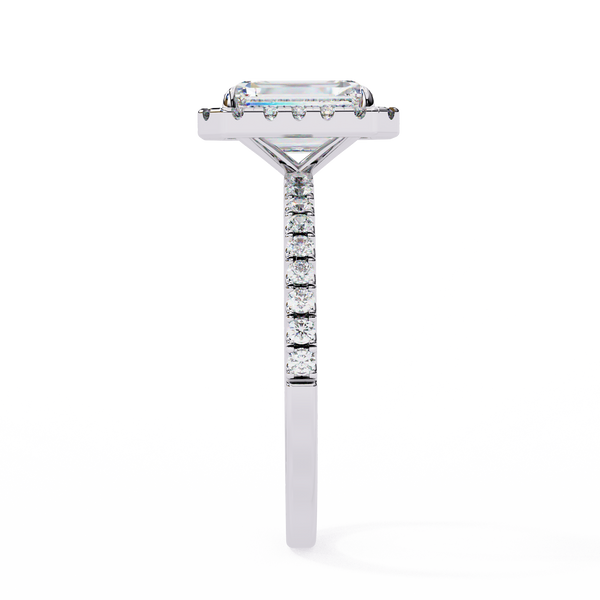 Mira Radiant-Cut Diamond Solitaire Ring with Halo