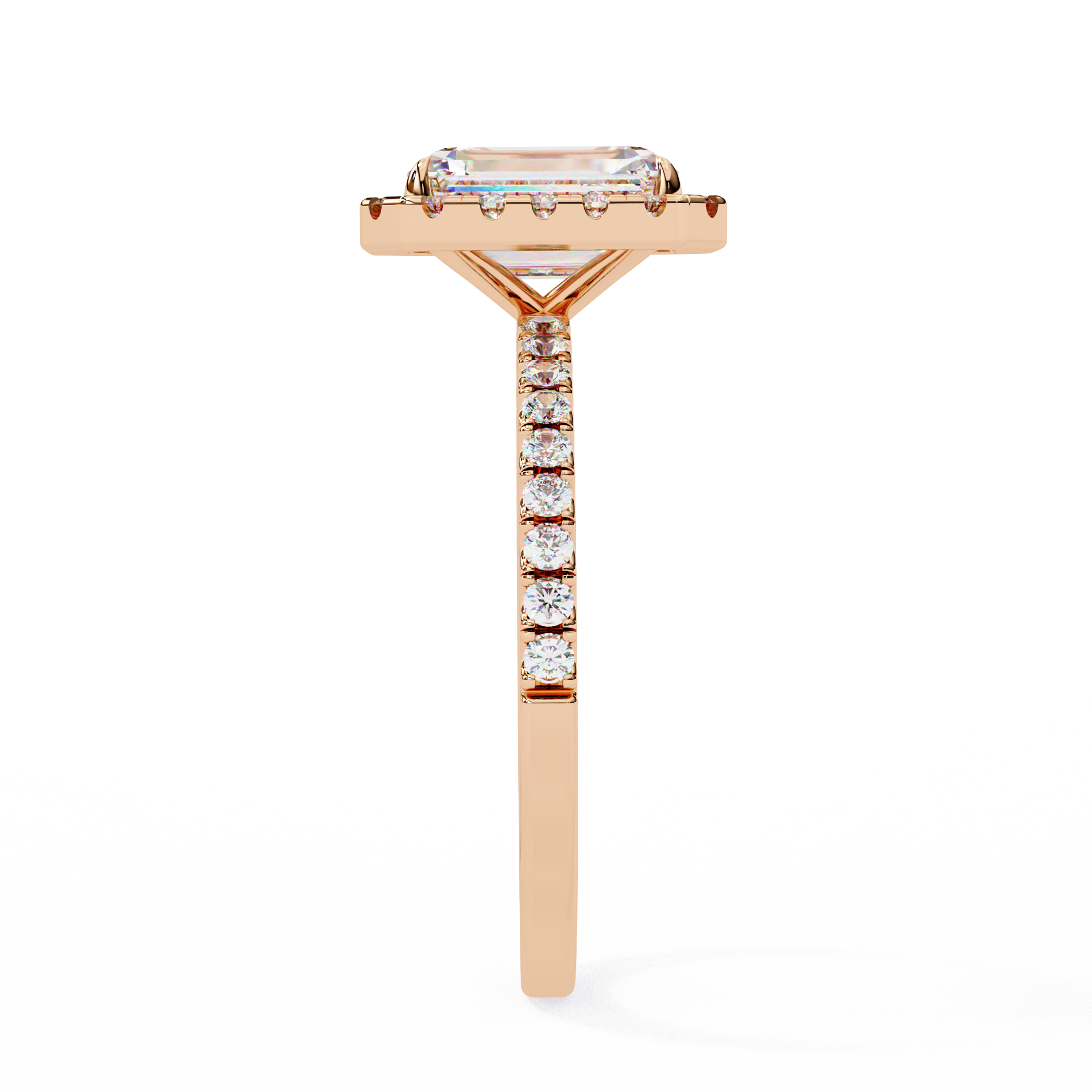Mira Radiant-Cut Diamond Solitaire Ring with Halo