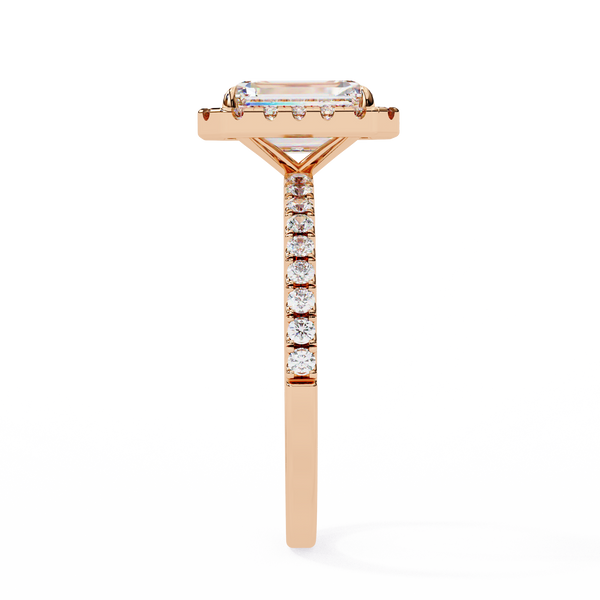 Mira Radiant-Cut Diamond Solitaire Ring with Halo