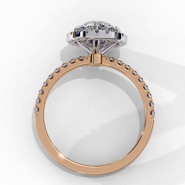 Dazzling Halo Solitaire Ring with Diamond Accents