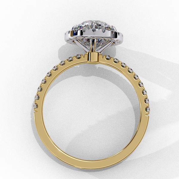 Dazzling Halo Solitaire Ring with Diamond Accents