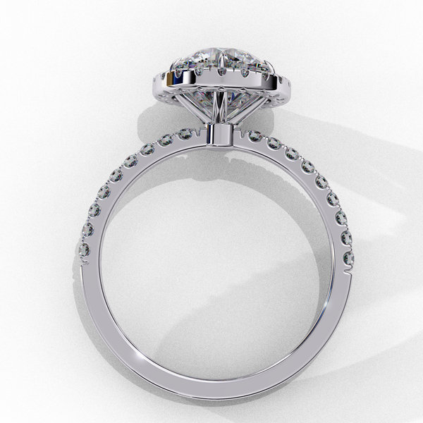 Dazzling Halo Solitaire Ring with Diamond Accents