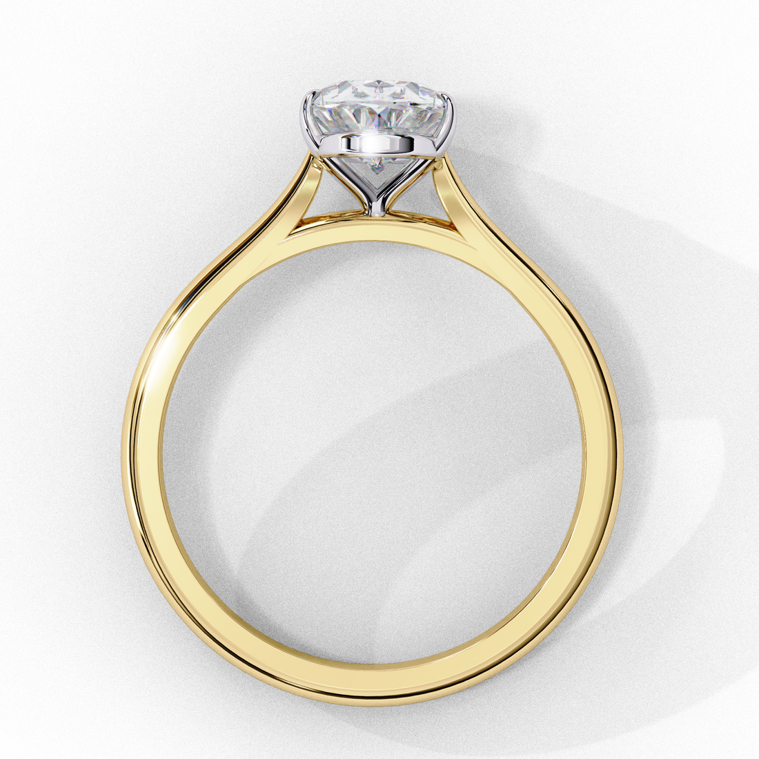 Elegant Oval Rectangular Lab Grown Diamond Ring