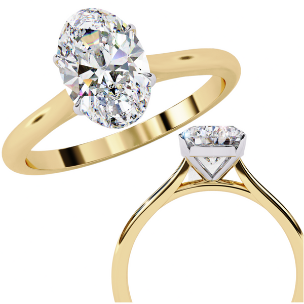 Elegant Oval Rectangular Diamond Ring
