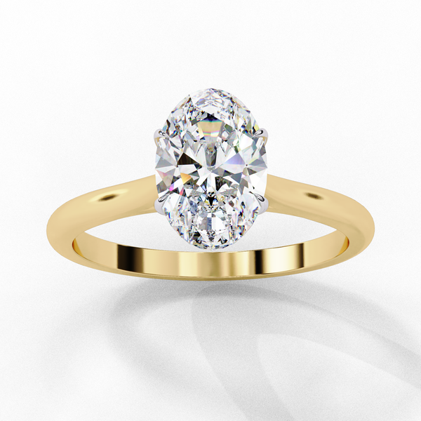 Elegant Oval Rectangular Diamond Ring