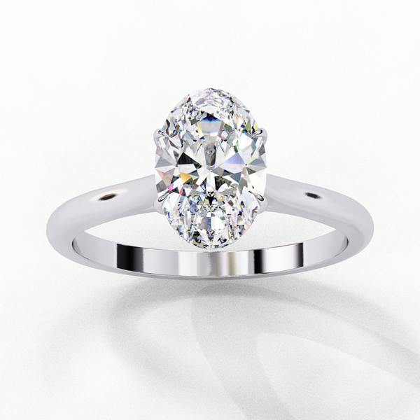 Elegant Oval Rectangular Diamond Ring