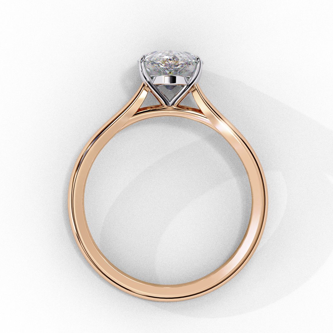 Elegant Pear Rectangular Lab Grown Diamond Ring