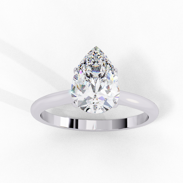 Elegant Pear Rectangular Diamond Ring