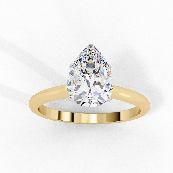 Elegant Pear Rectangular Diamond Ring