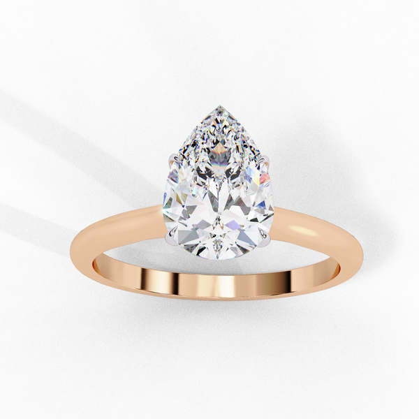 Elegant Pear Rectangular Diamond Ring
