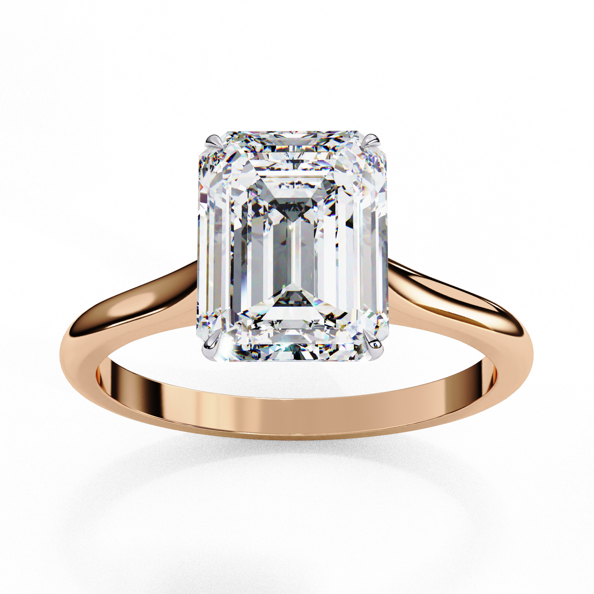 Elegant Emerald Rectangular Diamond Ring
