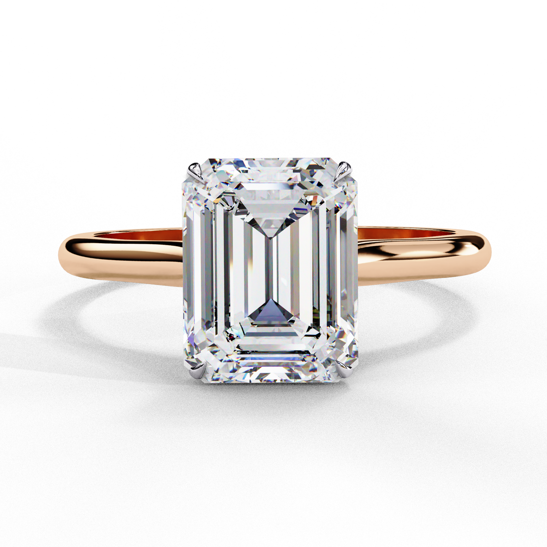 Elegant Emerald Rectangular Diamond Ring