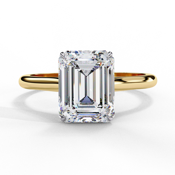 Elegant Emerald Rectangular Diamond Ring
