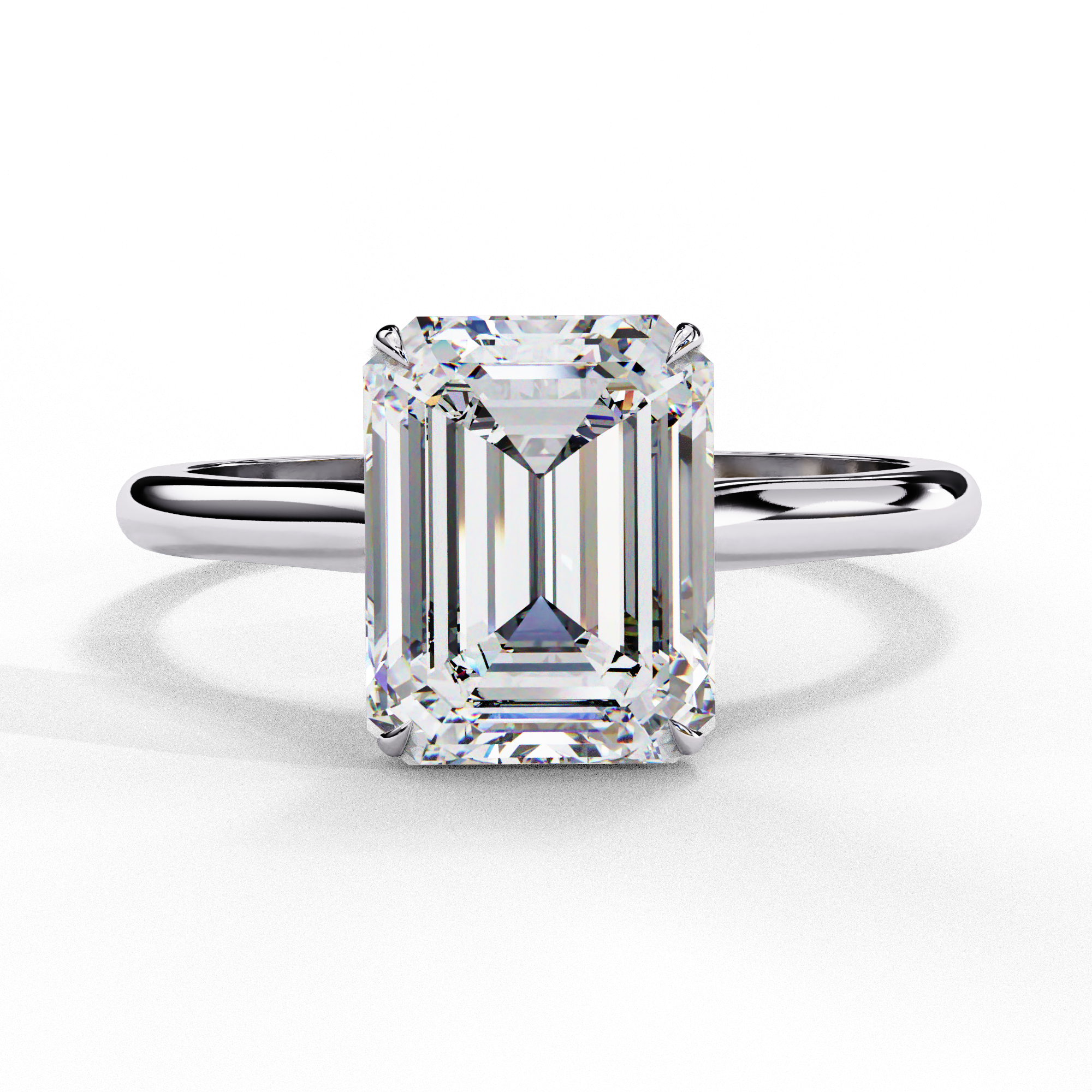 Elegant Emerald Rectangular Diamond Ring