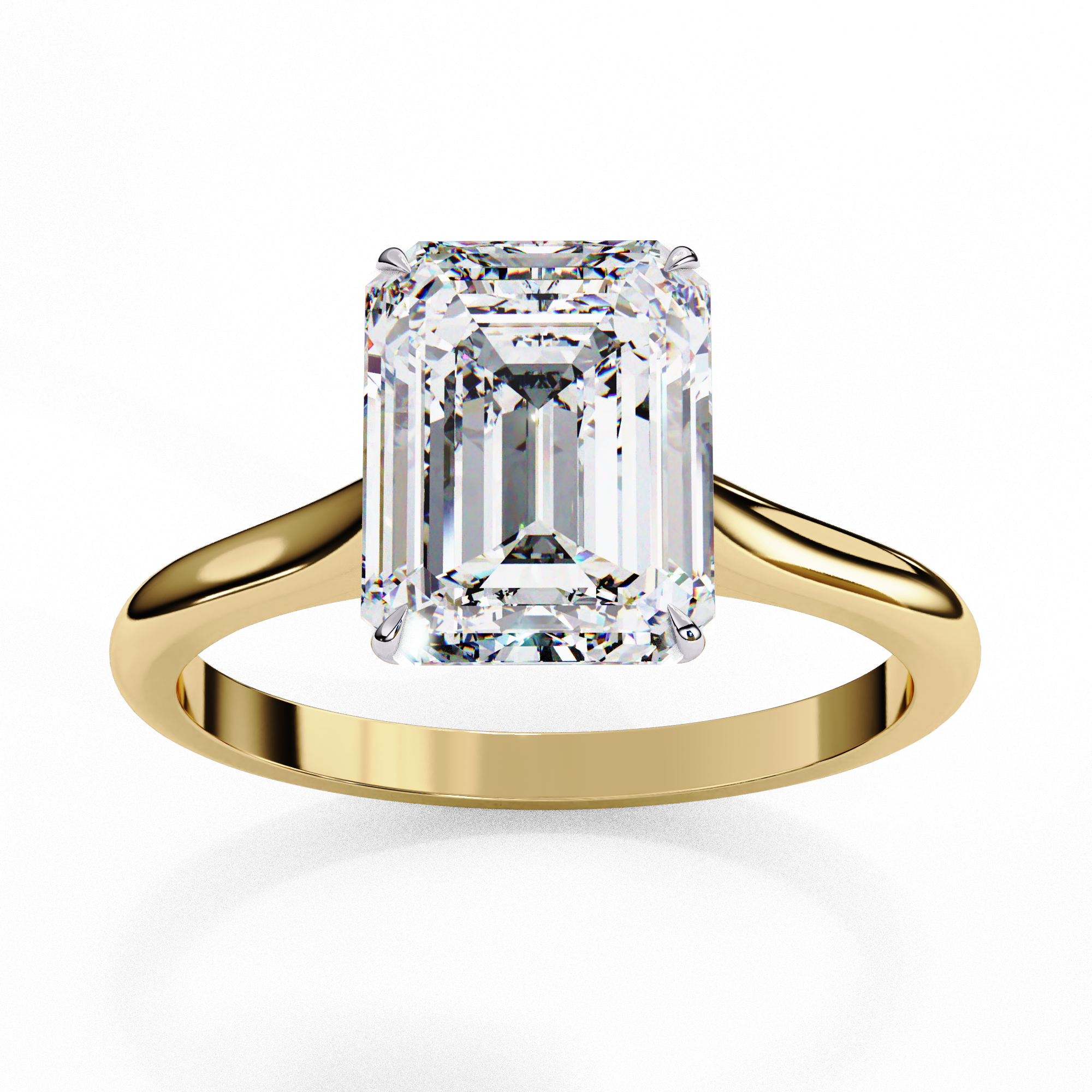 Elegant Emerald Rectangular Diamond Ring