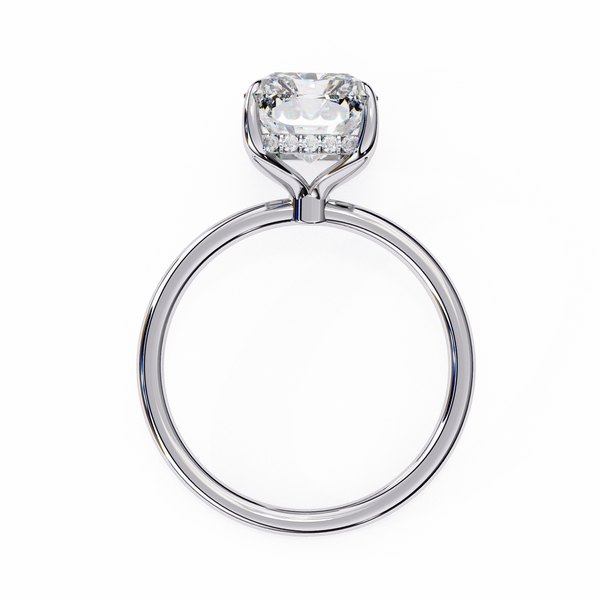Unique Radiant Cut with Hidden Halo Solitaire Ring