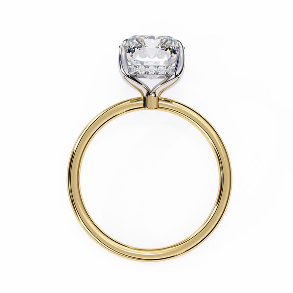 Unique Radiant Cut with Hidden Halo Solitaire Ring