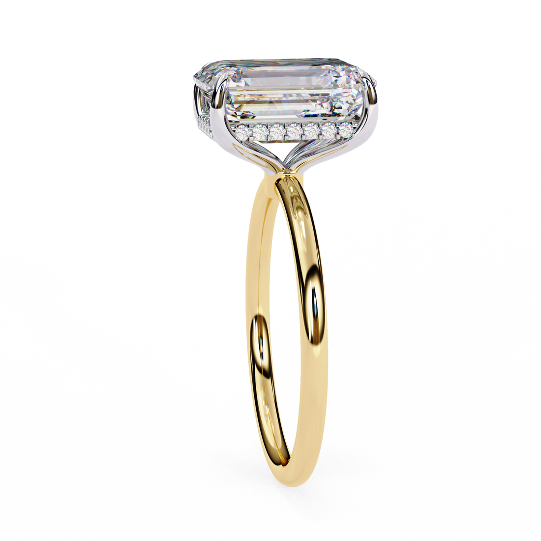 Unique Radiant Cut with Hidden Halo Solitaire Ring