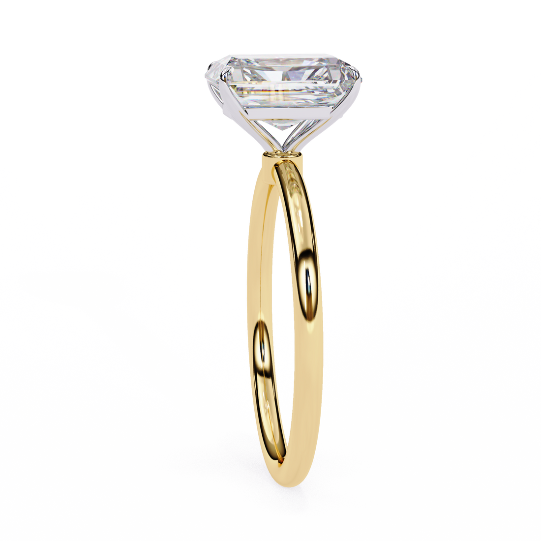 Elegant Radiant Cut Solitaire Diamond Ring