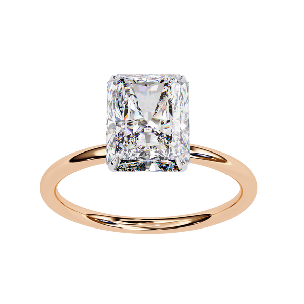 Elegant Radiant Cut Solitaire Diamond Ring