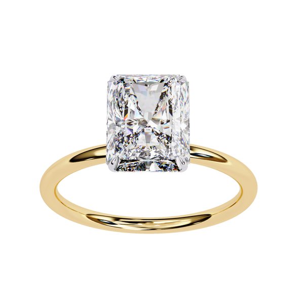 Elegant Radiant Cut Solitaire Diamond Ring